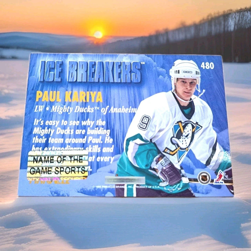 Paul Kariya Signed 1994–95 Pinnacle Ice Breakers Card #480 — photo 2