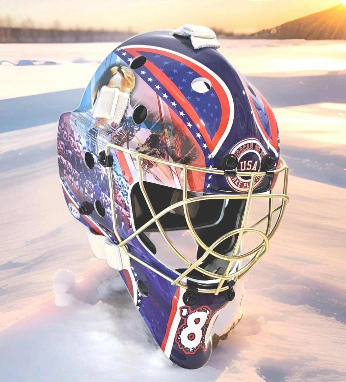 Commemorative 1980 USA hockey goalie mask — view 4