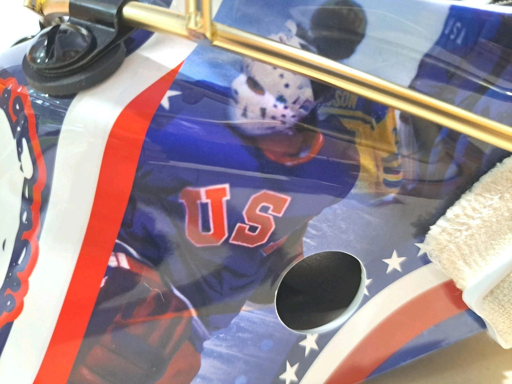 Commemorative 1980 USA hockey goalie mask — view 5