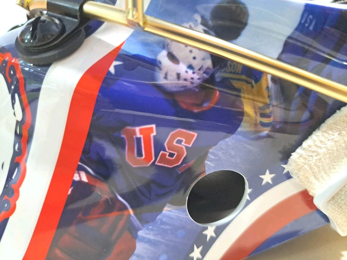Commemorative 1980 USA hockey goalie mask — view 5