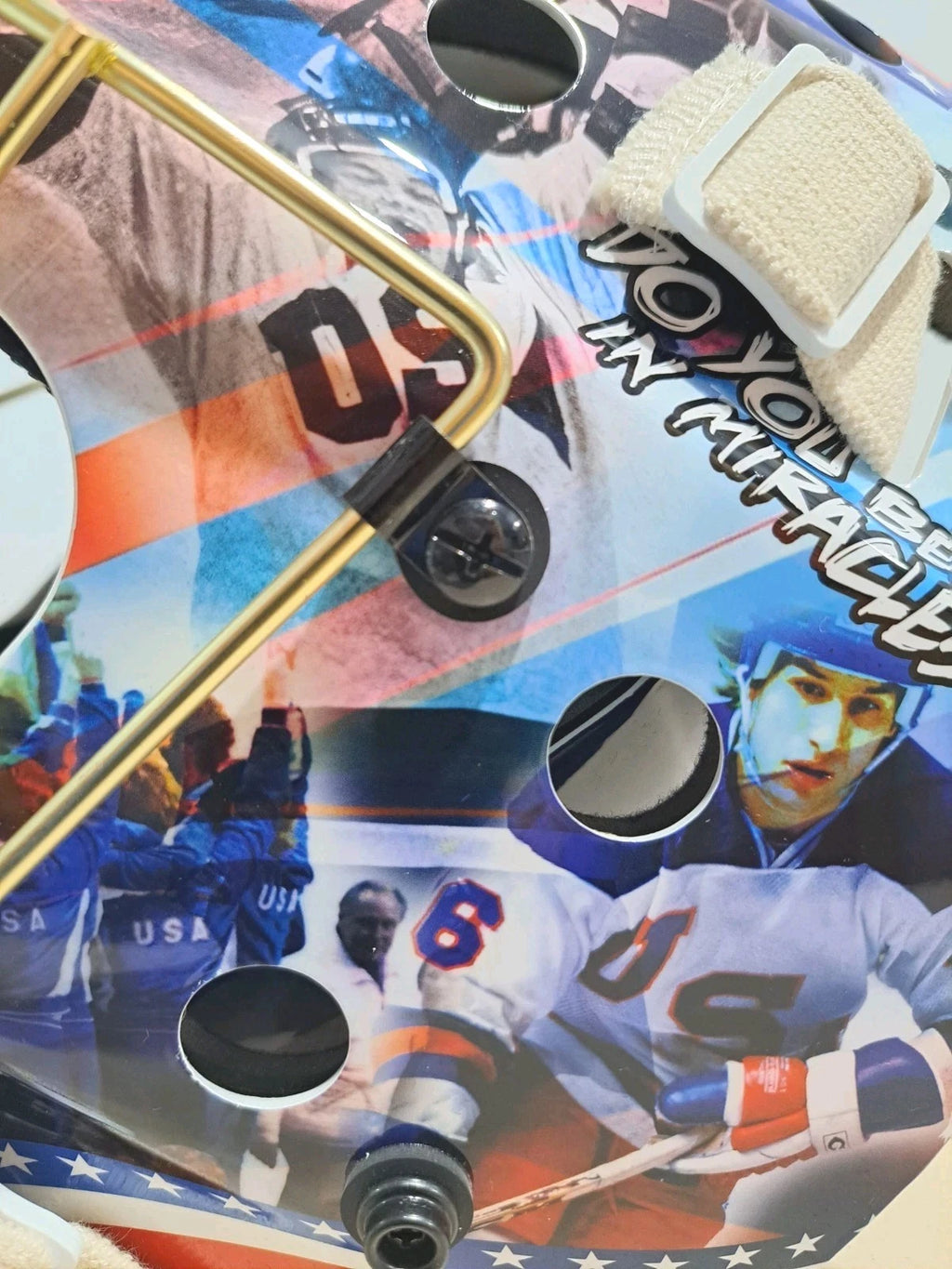 Commemorative 1980 USA hockey goalie mask — view 6