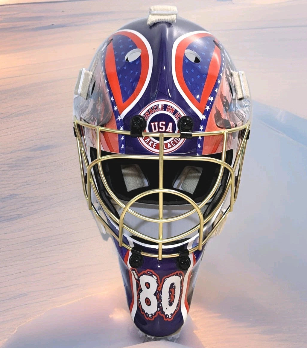 Commemorative 1980 USA hockey goalie mask — view 9