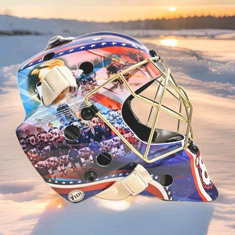 Miracle on Ice Commemorative Full Size Goalie Mask 1980 USA Hockey Team